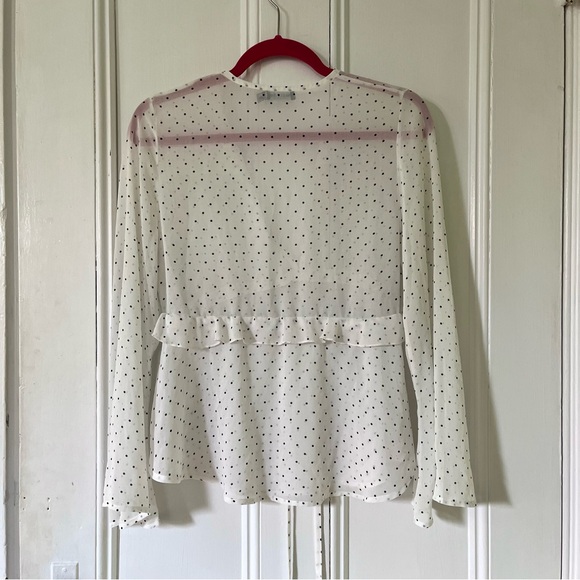 sheer black and white polka dot blouse - Picture 5 of 8
